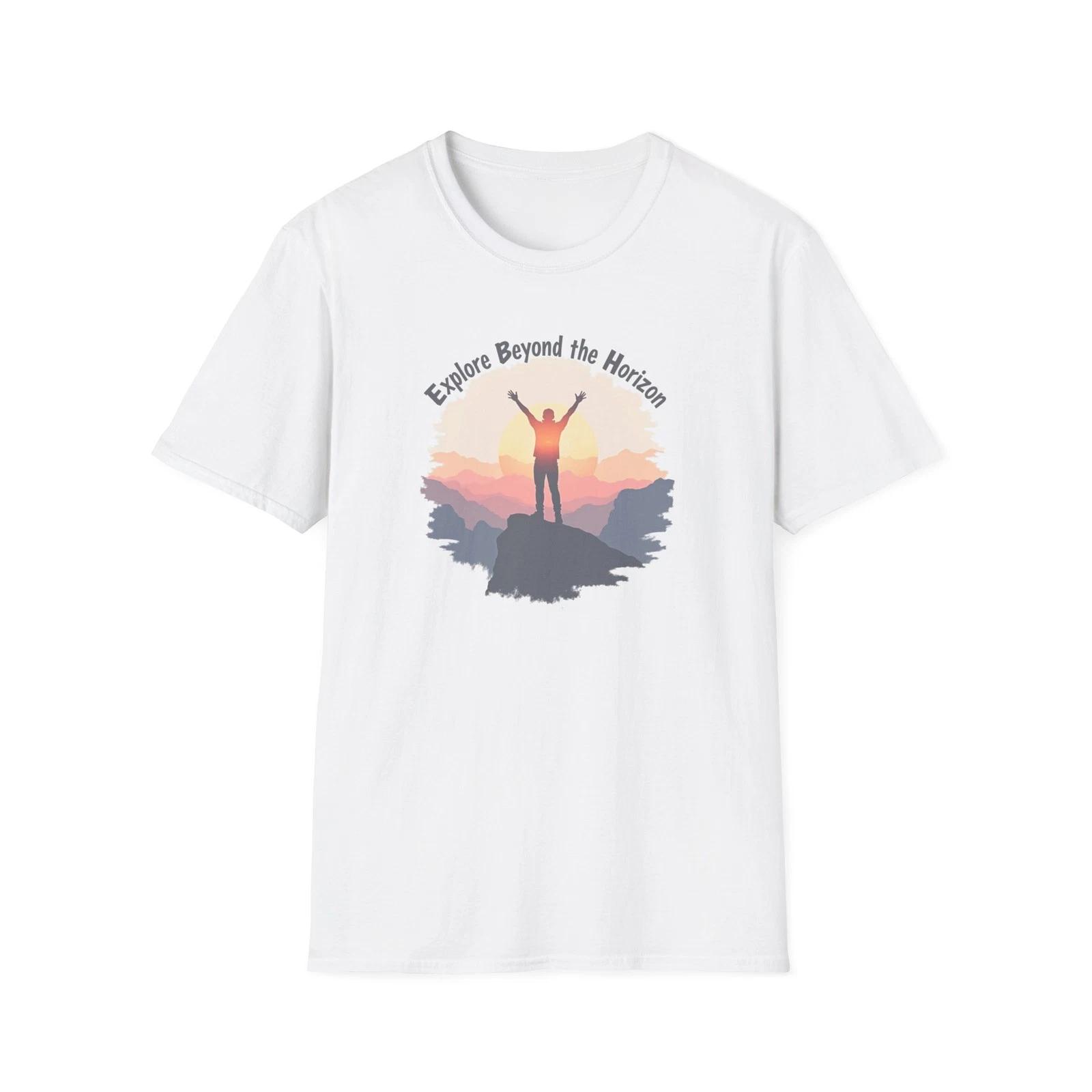 Explore Beyond the Horizon T-Shirt | Mountain Sunset Adventure S