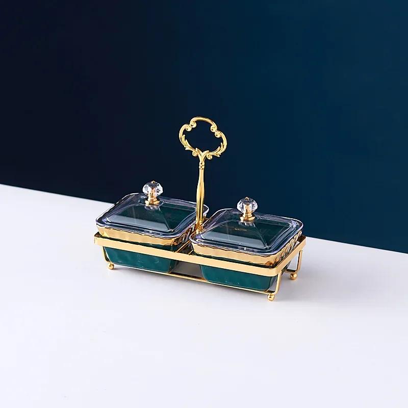 Ceramic Compartmented Fruit Plate Trays for Serving Food Snack Dish Ceramic Dishes To Eat Plates Bowl Tray Dry Tableware Kitchen