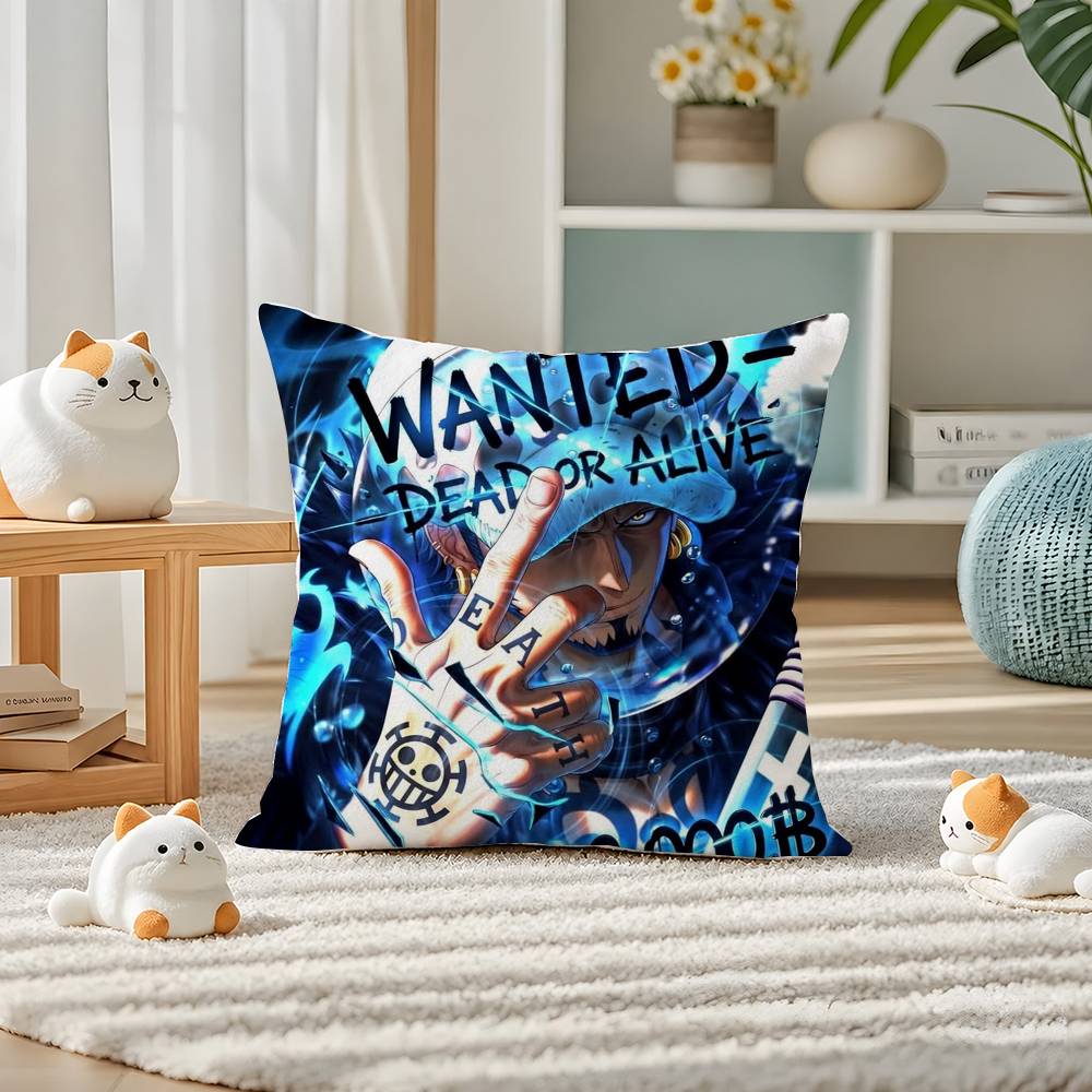 One Piece Four Emperors Yonko Anime Plush Pillow Cover Soft Short Plush Cushion Cover For Sofa Bedroom Home Decor Gift