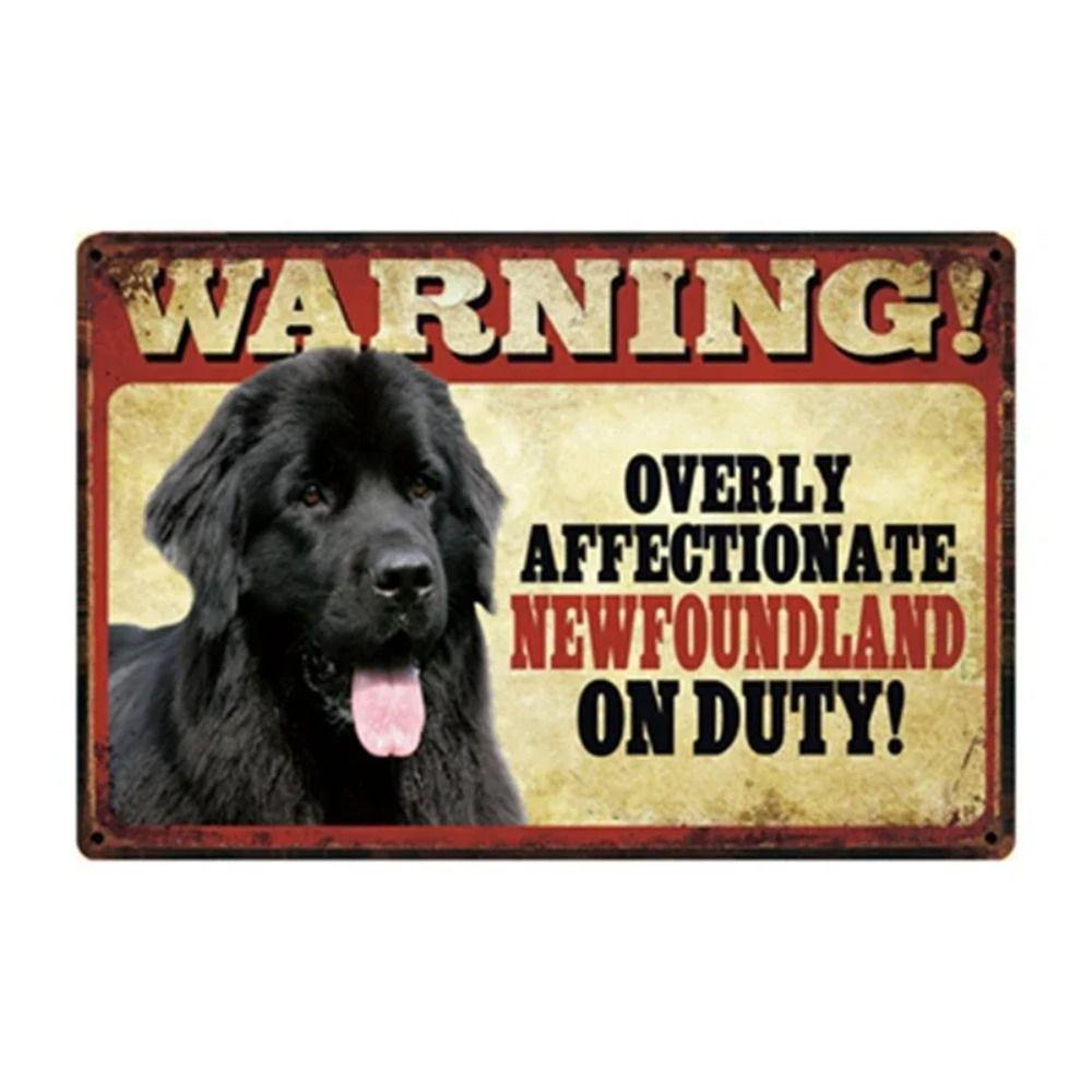 Cartel de Metal Divertido de Advertencia para Perros Decoración de Pared 20x30cm