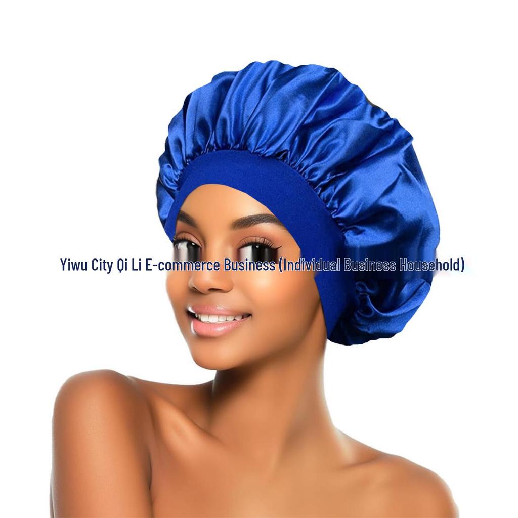 Women's Satin Wide-Brim Nightcap for Hair Care & Styling