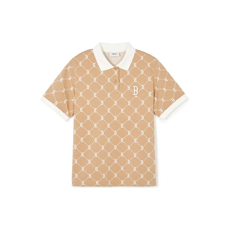 New MLB Polo Shirts Women's Khaki 3FPQM0243-43CAL