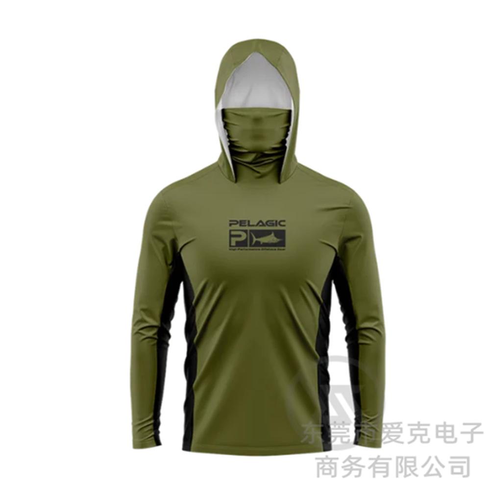 Pelagic fishing suit summer outdoor sunscreen suit camouflage fishing suit cover Luya hooded fishing shirt quick drying