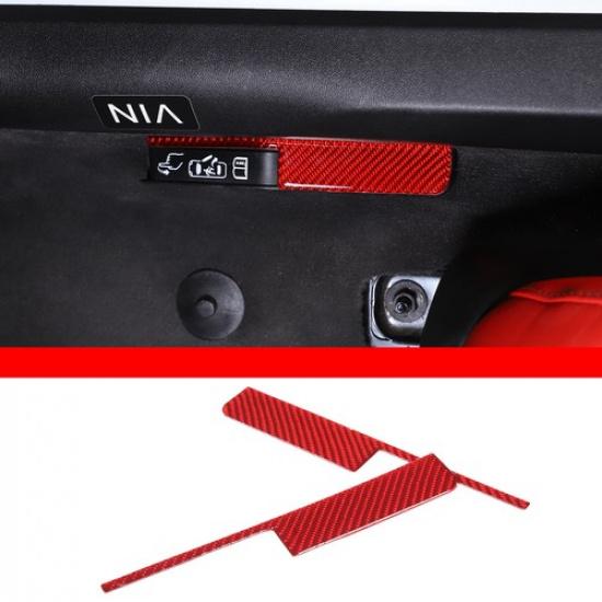 Red Carbon Fiber Emergency Door Lock Switch Sticker Trim For Corvette C8 -25