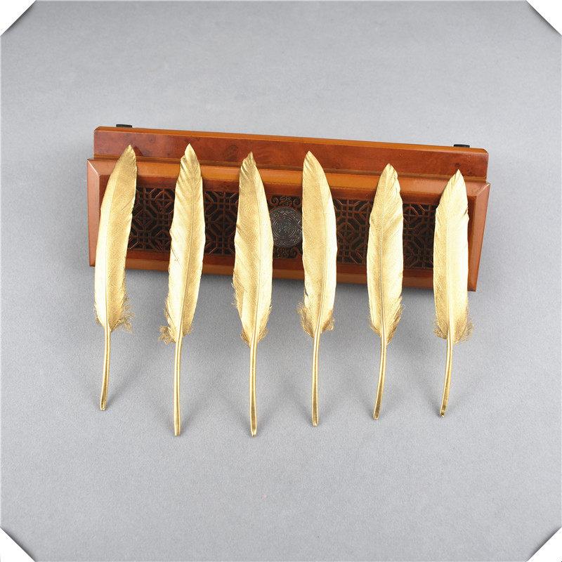 10/20 Stück Goldene Entenfedern DIY Handarbeit Dekoration Hochzeit Hut Federn für Schmuckherstellung Traumfänger Federn Basteln 10-15CM