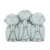Mini Monk Buddha Statue Chinese Green Sandstone Cute Buddha Figurine 3 Little Monks Ornament for
