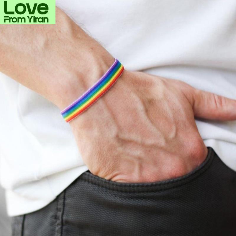 Ins Pletené Duhové Dámské Náramky Lgbt Lesby Gayové Bisexuálové Pletené Náramky Muži Páry Trendy Módní Šperky Dárek Give-away Módní Šperky