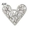 Alloy Coat Brooches Mini Love Heart Brooch Pin, Silver Golden Plated Shape Romantic Jewelry Lapel Hats Bags Scarves Clothes Decorative Accessory