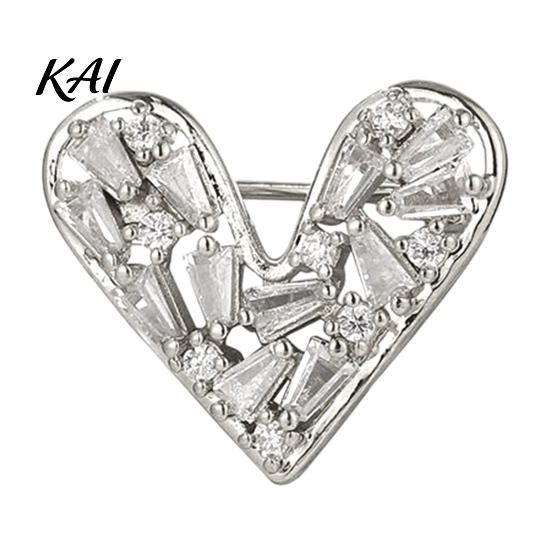 Alloy Coat Brooches Mini Love Heart Brooch Pin, Silver Golden Plated Shape Romantic Jewelry Lapel Hats Bags Scarves Clothes Decorative Accessory