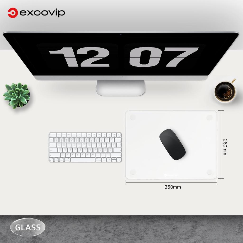 excovip Glass Fast and Accurate Control Mousepad Fast and Accurate Special Tempered Glass Surface 0090 Mousepad, Waterproof, 3502603.2mm