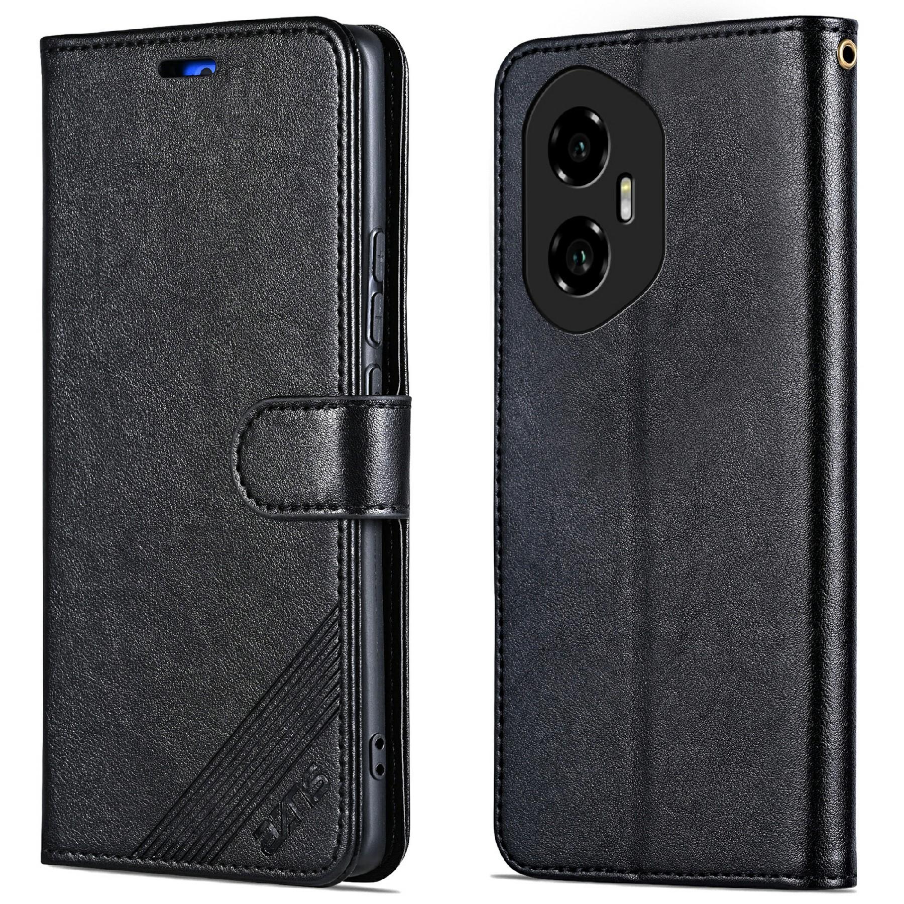 

AZNS For Honor 300 Case Anti-Scratch PU Leather Stand Wallet Phone Cover Black