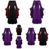 Ladies Gothic Cosplay Dress Polyester Fabric With Skull Pattern And Large Swing Skirt