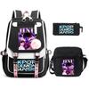Demon Hunters Peripheral Printing Children's Fashion Backpack Cross-border Large Capacity Primary and Secondary School Student Leisure School Bag Set