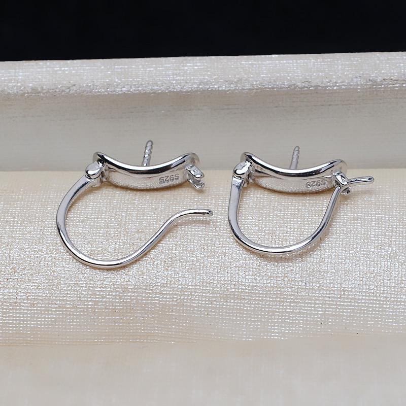 DIY S925 Silver Earrings with 12mm Pearl Holder Dong Qing 3842