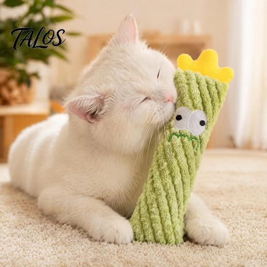 Reinforced Stitching Cat Toy Catnip Cactus Toy, Stuffed Chew Soft Teething Plush Kitten Kicker for Indoor Cats Biting Kicking