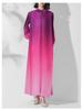 Middle Eastern Style Women's Gradient Robe Dress, Semi-High Neck, Plus Size, High-End Bud Skirt.