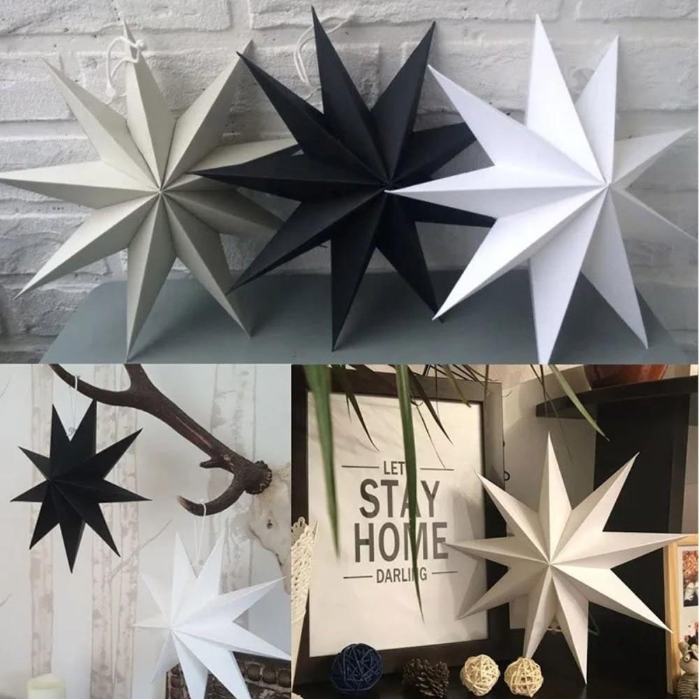 New 30cm Star Lanterns 9-Pointed DIY Crafts Christmas Decorations Folding Party Decorations Birthday Party