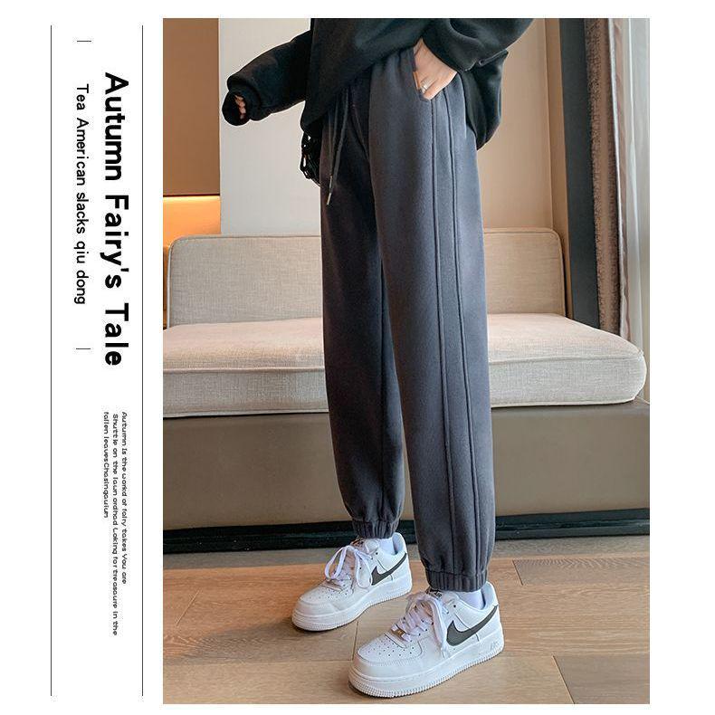 Trendy Korean-Style Autumn/Winter Women's Loose Jogger Pants, Anti-Pill Casual All-Match Sweatpants