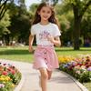 Girls' Fashion Two-Piece Summer Children's Sweet Princess Top + Skirt Set