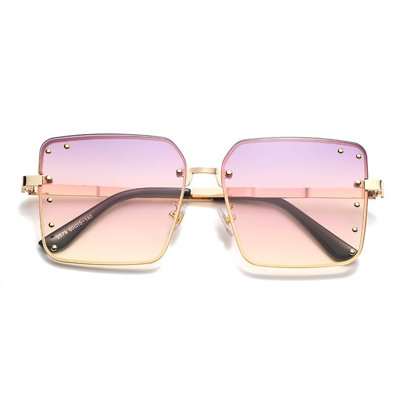 Gradient Cut-Edge Large Frame Women's Fashion Sunglasses - Slimming & Stylish Street Style