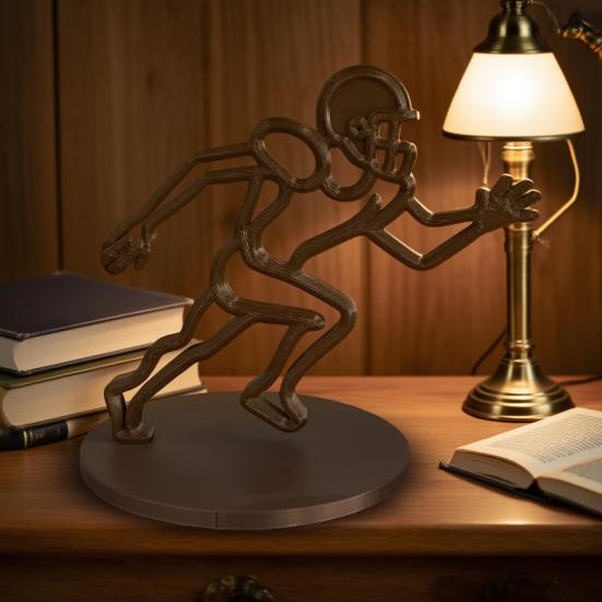 Statuie Jucător de Rugby cu Bază Rotundă Plastic Atlet Semn de Masă Figurină Sculptură Decor Ornament Birou Acasă