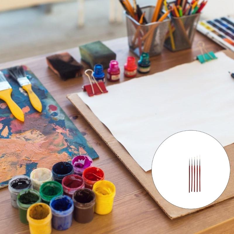Detail Paint Brush Wood Handle Miniature Brush for Fine Detailing and Acrylic Watercolor Oil Face Painting