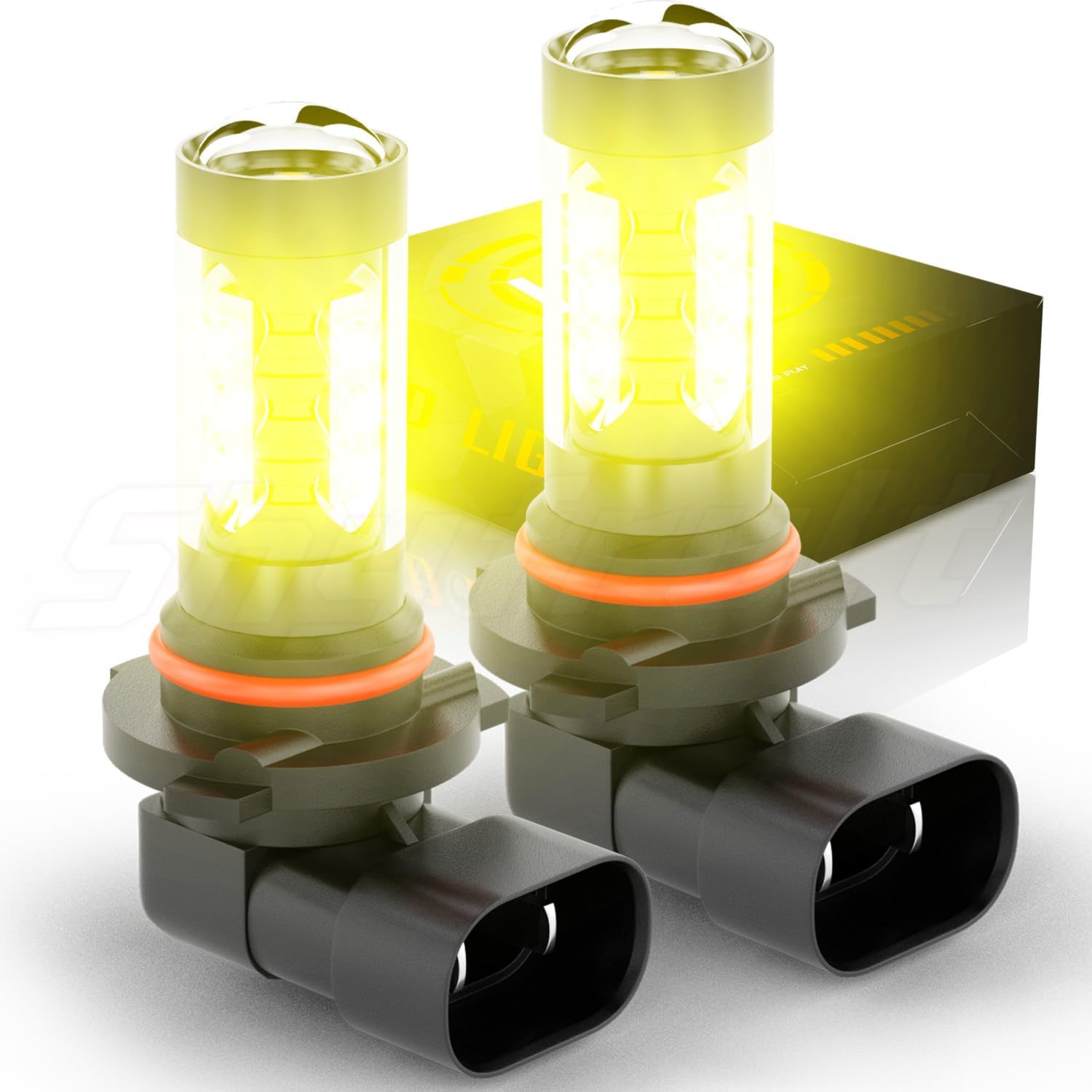 

For Honda Civic 2008-2015 Dodge Toyota Ford 2PC Golden Yellow 9005 LED Daytime Running Light Bulbs,LED Fog Light Bulbs, 3000K Golden Yellow, DRL