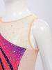 Maillot de ballet pour enfant à manches courtes, bloc de couleurs, strass, body en maille avec fermeture à pression à l'entrejambe pour gymnastique rythmique, spectacle sur scène