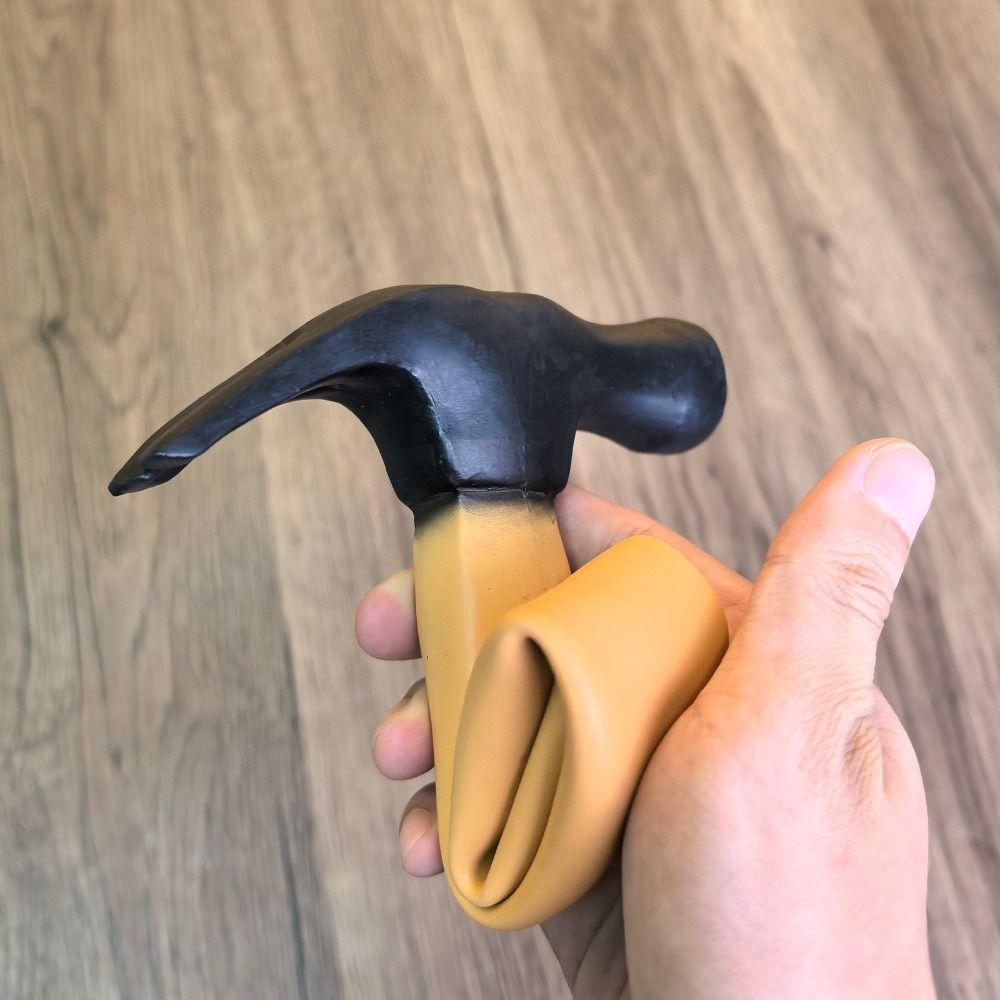 Realistic Hammer Toy Prop Creative Prank Toy Magic Prop Fake Hammer  Stage Performance