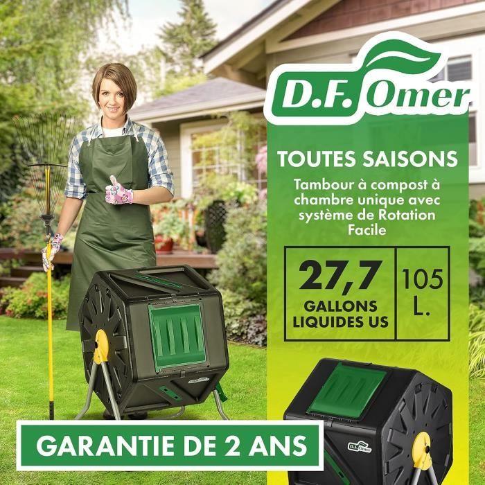 Composteur De Jardin À Chambre Unique DF OMER Pour Le Jardinage En Plein Air - Grand Volume,Conception Compacte,Capacité De 105 L