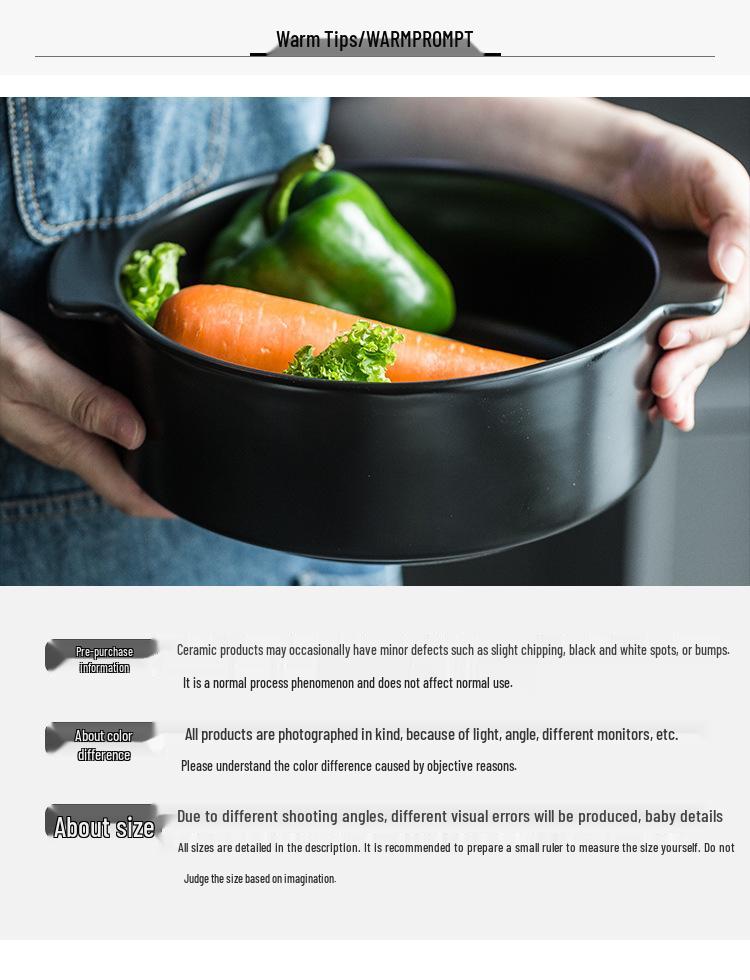 Nordic Creative Double-Ear Ceramic Soup Bowl