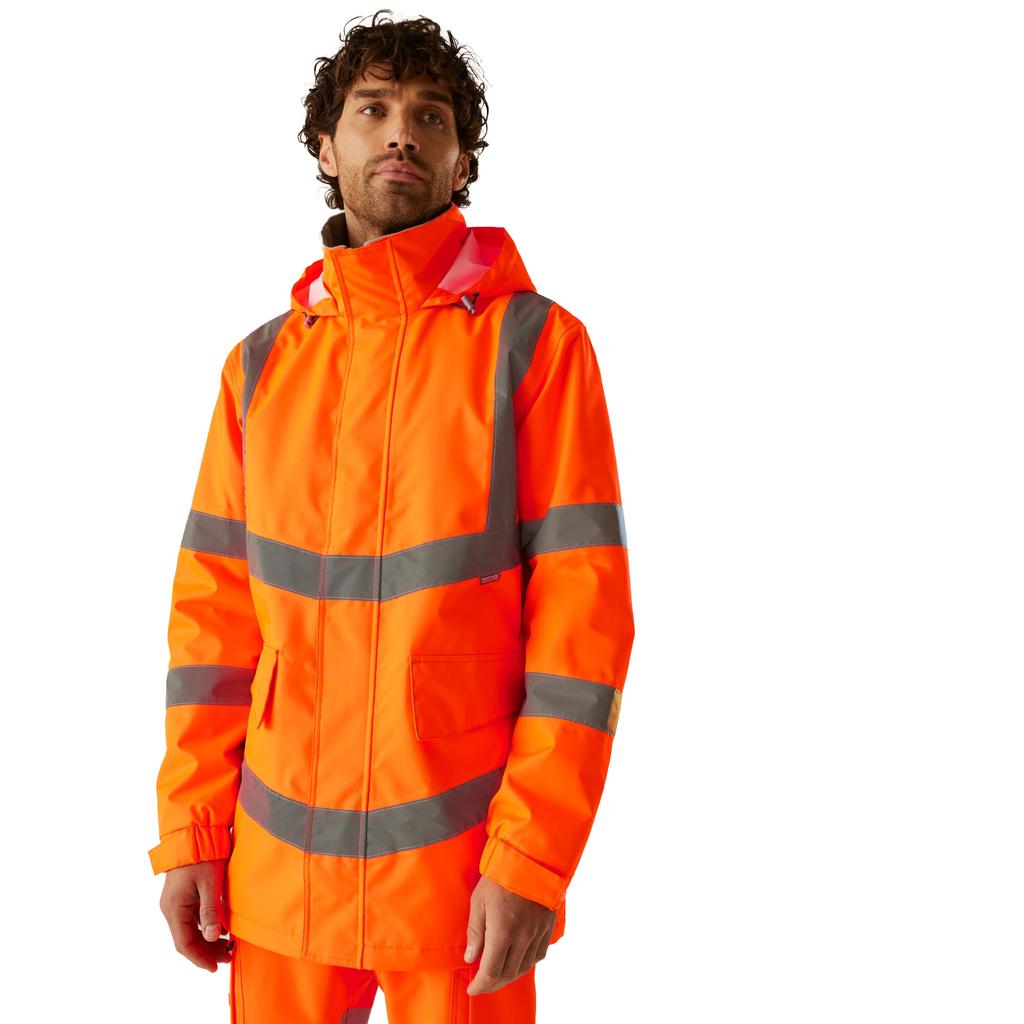 Regatta Mens Pro Contract Dover Hi-Vis Parka