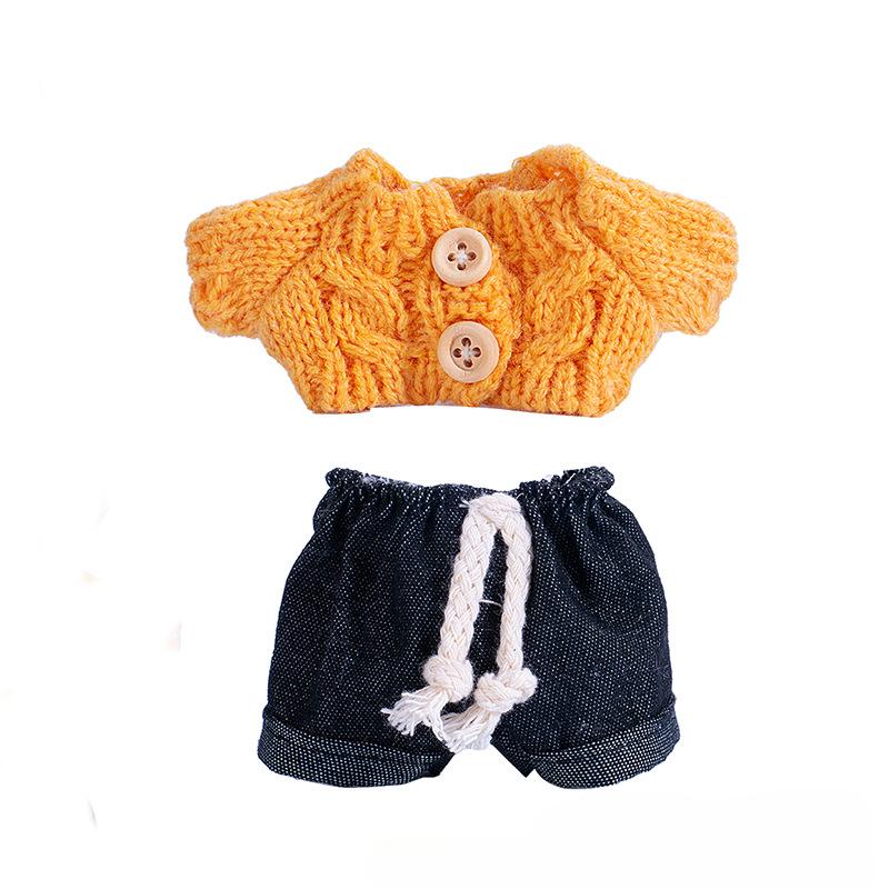 Sweater Jeans for 15-17Cm Labubu Plush Stuffed Doll Outfits DIY Mini Dolls Clothing Accessories