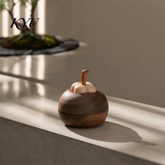 Spa Reception Scent Decor Mangosteen Passive Oil Diffuser, Wooden Essential Creative Aromatherapy Wood Diffuser Diffusers, No-Electric for Car