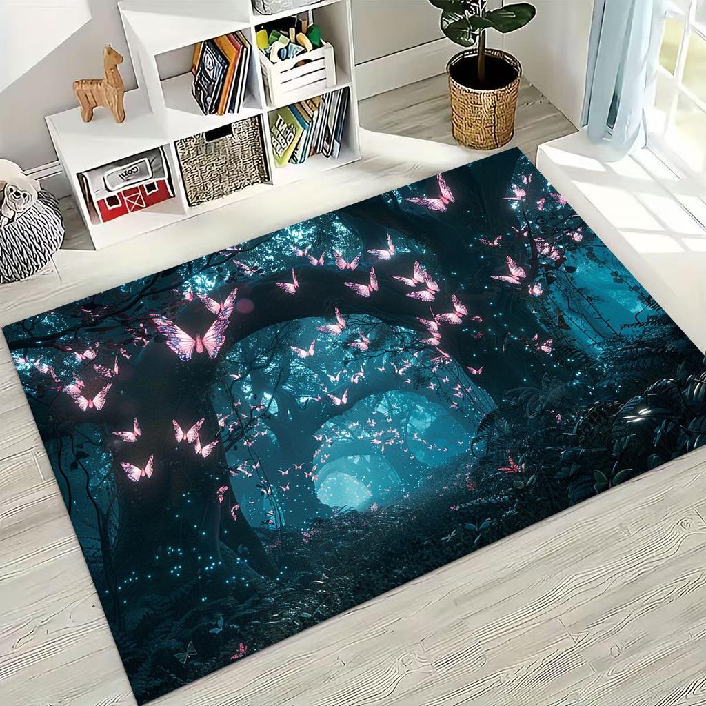 27 Style Dream Butterfly Flower Cartoon Rug Carpet for Bedroom Living Room Sofa Home Doormat Decor,Kids Play Non-slip Floor Mat