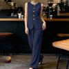 ZANZEA Women Sleeveless Vest Tops and Long Pants Summer Two Piece Suit Sets
