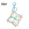 Soft Fermented Bean Curd Pendant Plush Keychain, Fluffy Doufu Bag Charm with Keyring, Backpack Handbag Purse Decoration Accessories