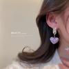Silver Needle Zircon Diamond Love Earrings European and American Simple Stud Earrings Temperament Light Luxury Sweet Cool Wind Internet Celebrity 