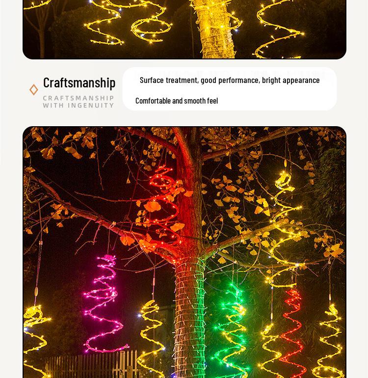 LED Solar Rattan String Lights for Outdoor Courtyard and Landscape Decoration