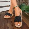 Fashion Ladies Slippers Summer Cross Drag Fashion Hemp Rope Shoes Outer Wear Lightweight Slippers Casual Sandals Slippers Slides Women