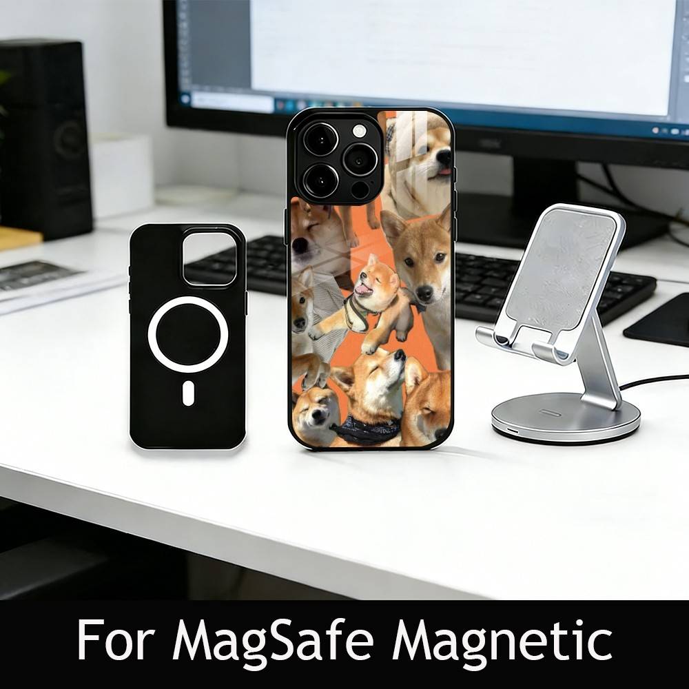 Shiba Inu Phone Case For iPhone17,16,15,14,13,12,11 Plus,Pro Magnetic For Magsafe Wireless Charging