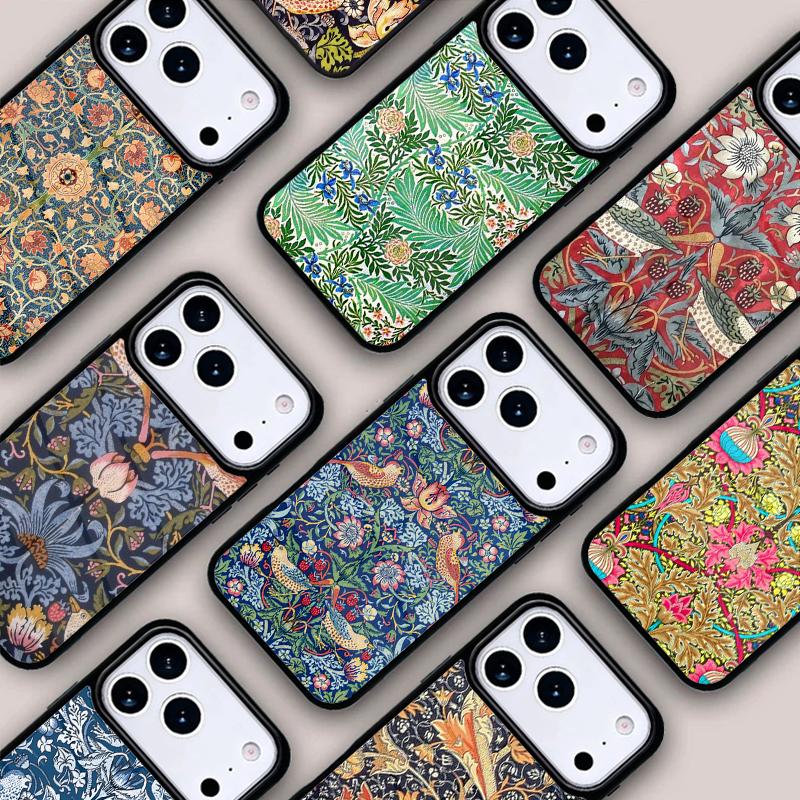 William Morris Strawberry Thief Phone Case For IPhone 17 16e 15 14 13 12 11 Pro Max Air Mini Soft Protective Cover
