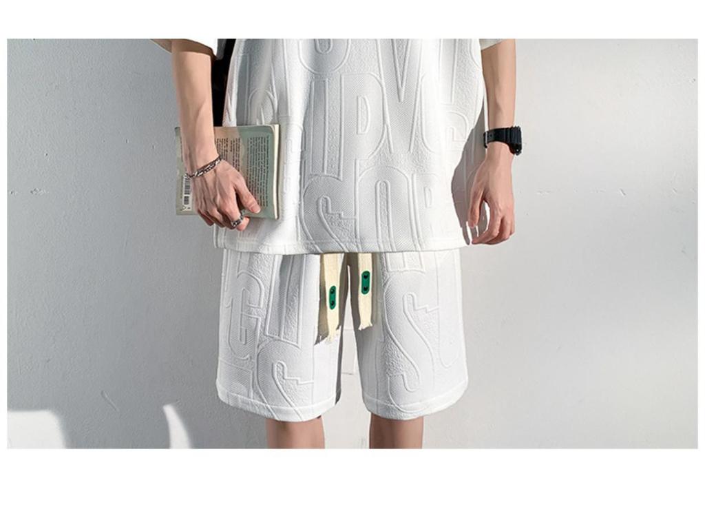 Men's Trendy Summer Short-Sleeved T-Shirt and Shorts Set - Loose Fit, Casual Plus Size Ensemble