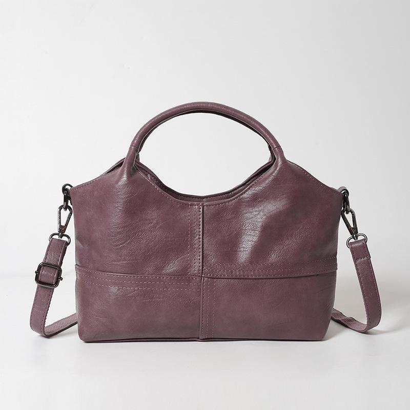 Textured Soft Leather Crossbody Handbag for Middle-Aged Women – Lightweight, Large Capacity, Perfect for Commuting.