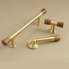 Vintage Look Nordic Cabinet Door Handle in Walnut and Brass for Clothing Storage
