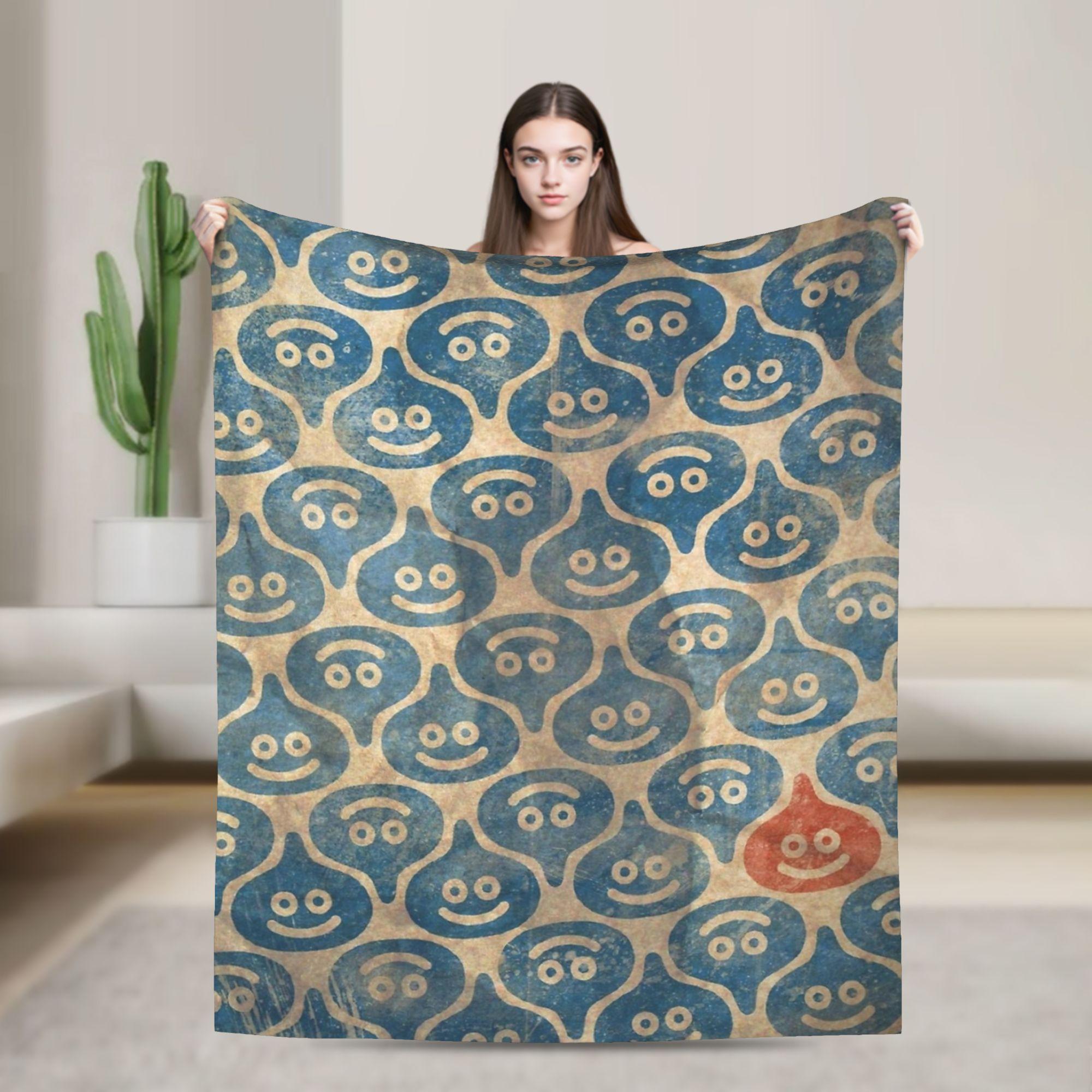 

Dragon Quest Slime Soft Warm Blanket Travel Plush Throw Blanket Novelty Outdoor Flannel Bedspread Sofa Bed Cover 30x40in