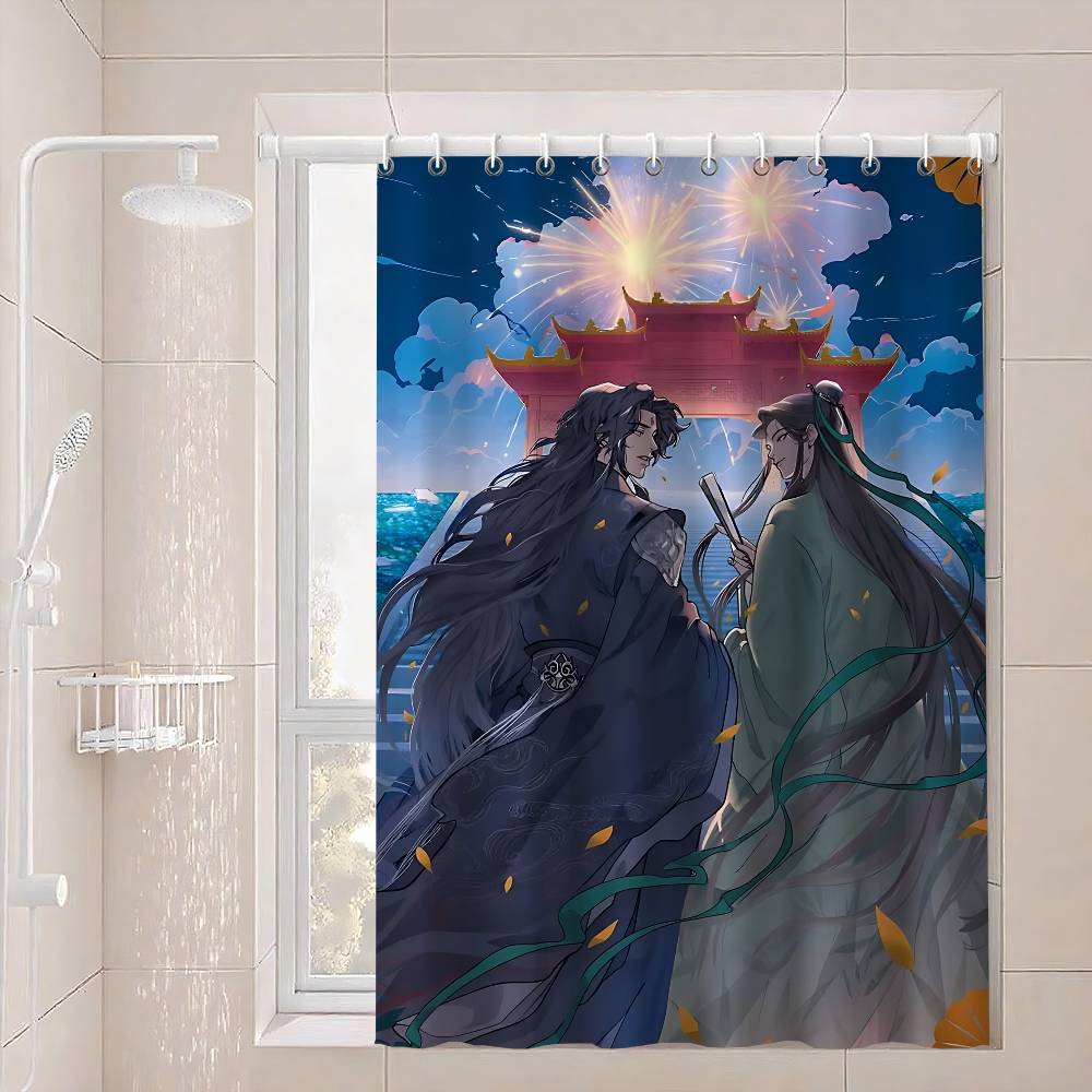Anime The Scum Villains Pattern Bathroom Shower Curtain Bathroom Partition Curtain Light Opaque Waterproof Material Bathroom