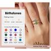 EMANCO New Zirconia Birthstone Ring 12 Color Stainless Steel Colorful Ring Anniversary Gift