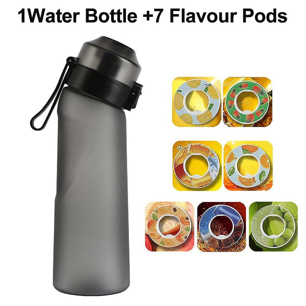650ML Sport-Luftwasserflasche BPA-frei, Fruchtduftkapseln, Auslaufsicherer Sportwasserbecher für Laufen im Freien, Fitnessstudio