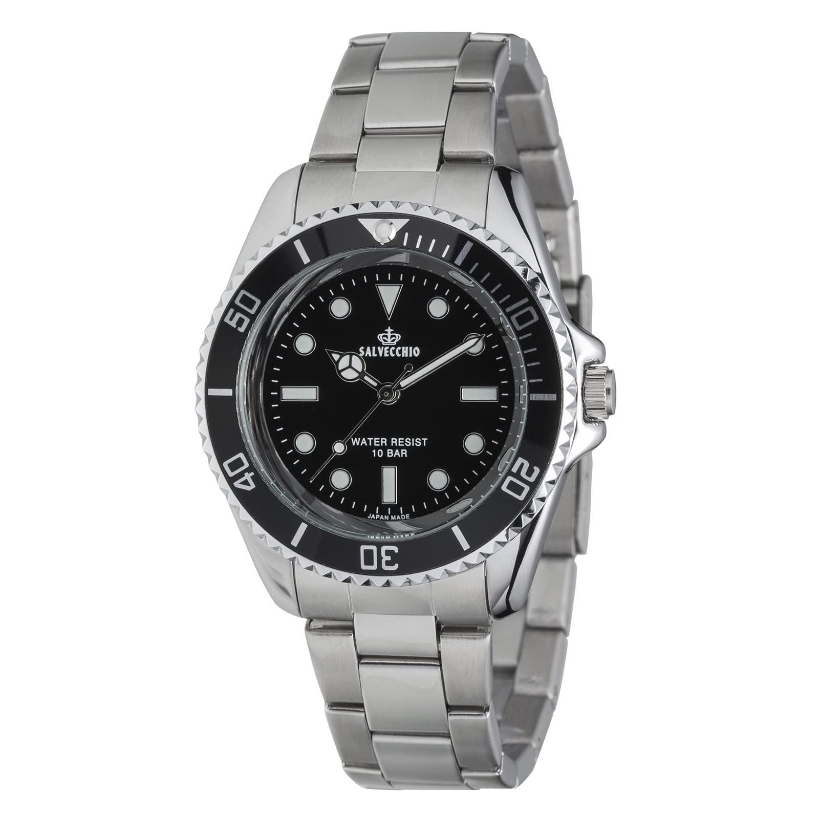 

[Klefer] Analog Wristwatch, Made in Japan, Rotating Bezel, Waterproof, Metal Band, 191441, Men s, Silver